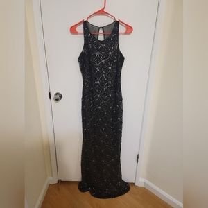 Betsy & Adam Black Sequin Dress (Size 6)